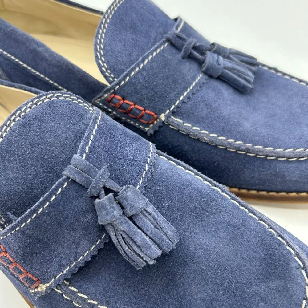 Testosterone Men's Blue Suede Tassel Loafers Size 44M (11)